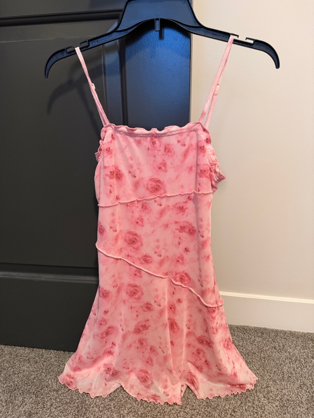 Amazon Pink Floral Spaghetti-Strap Slip Dress